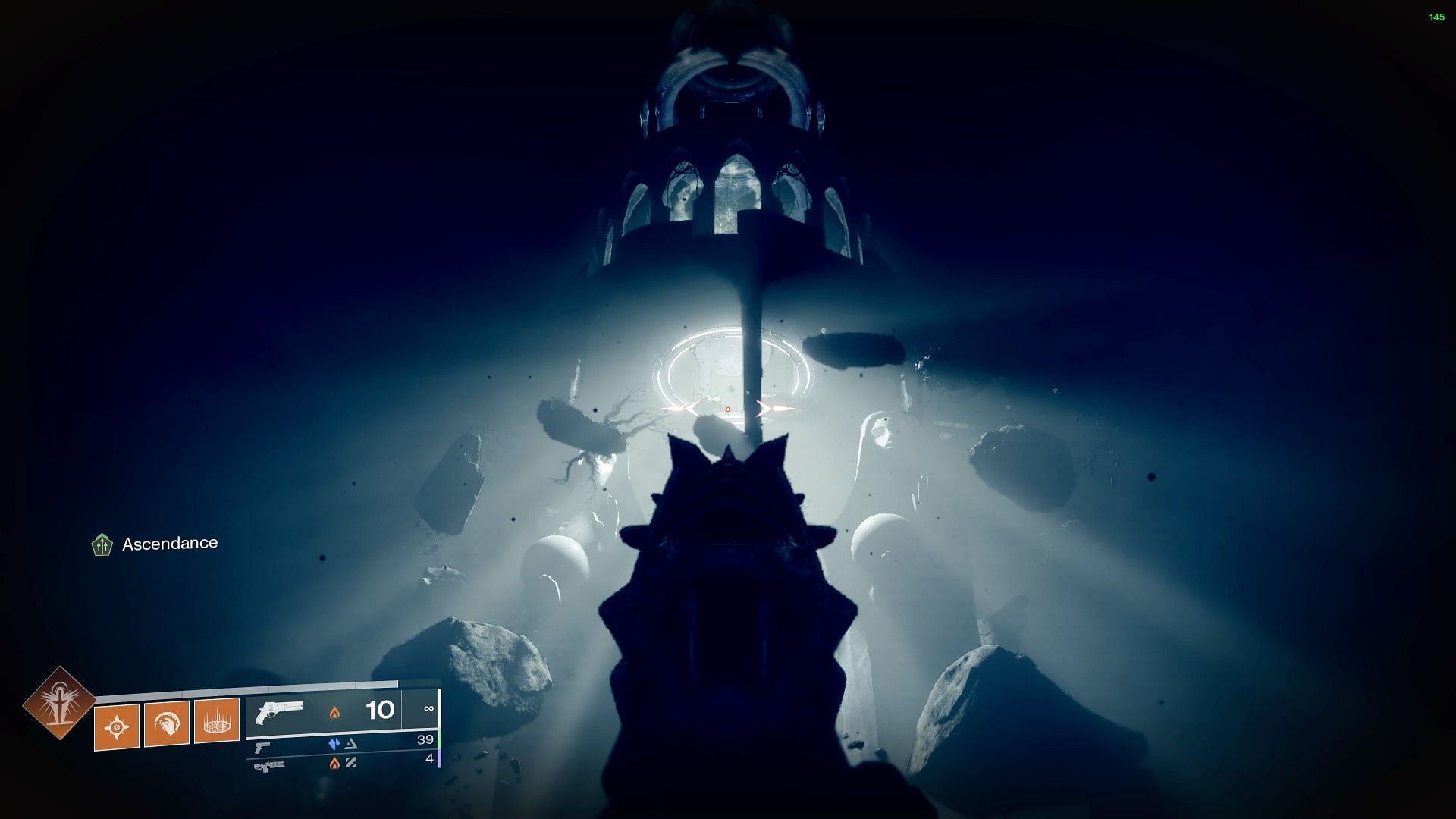 The white ring at the top in Destiny 2 Shattered Ruins (Image via Bungie)